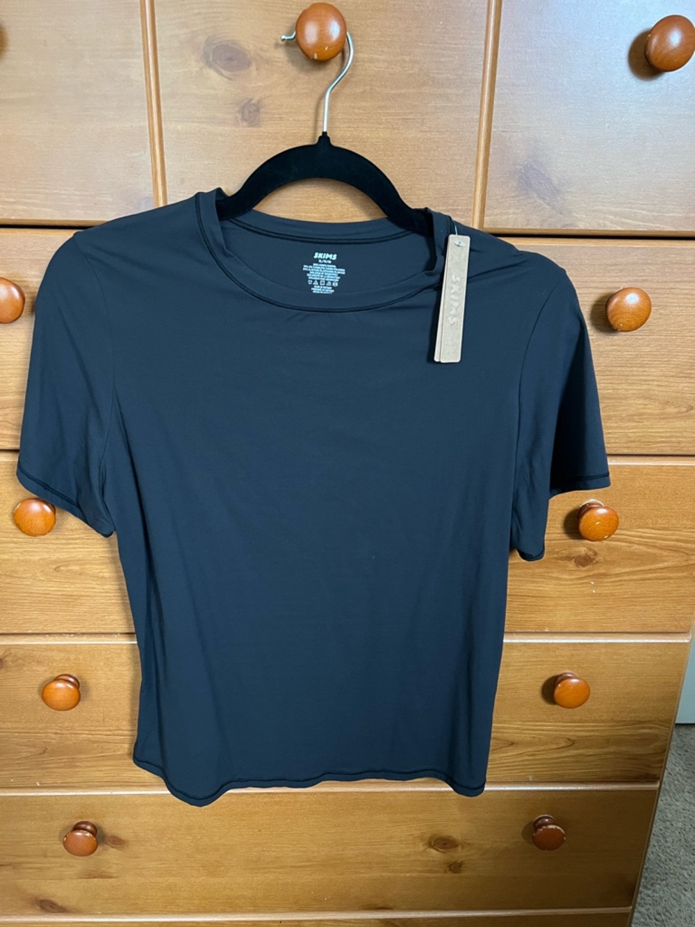 SKIMS Short Sleeve Crew T-Shirt in Black